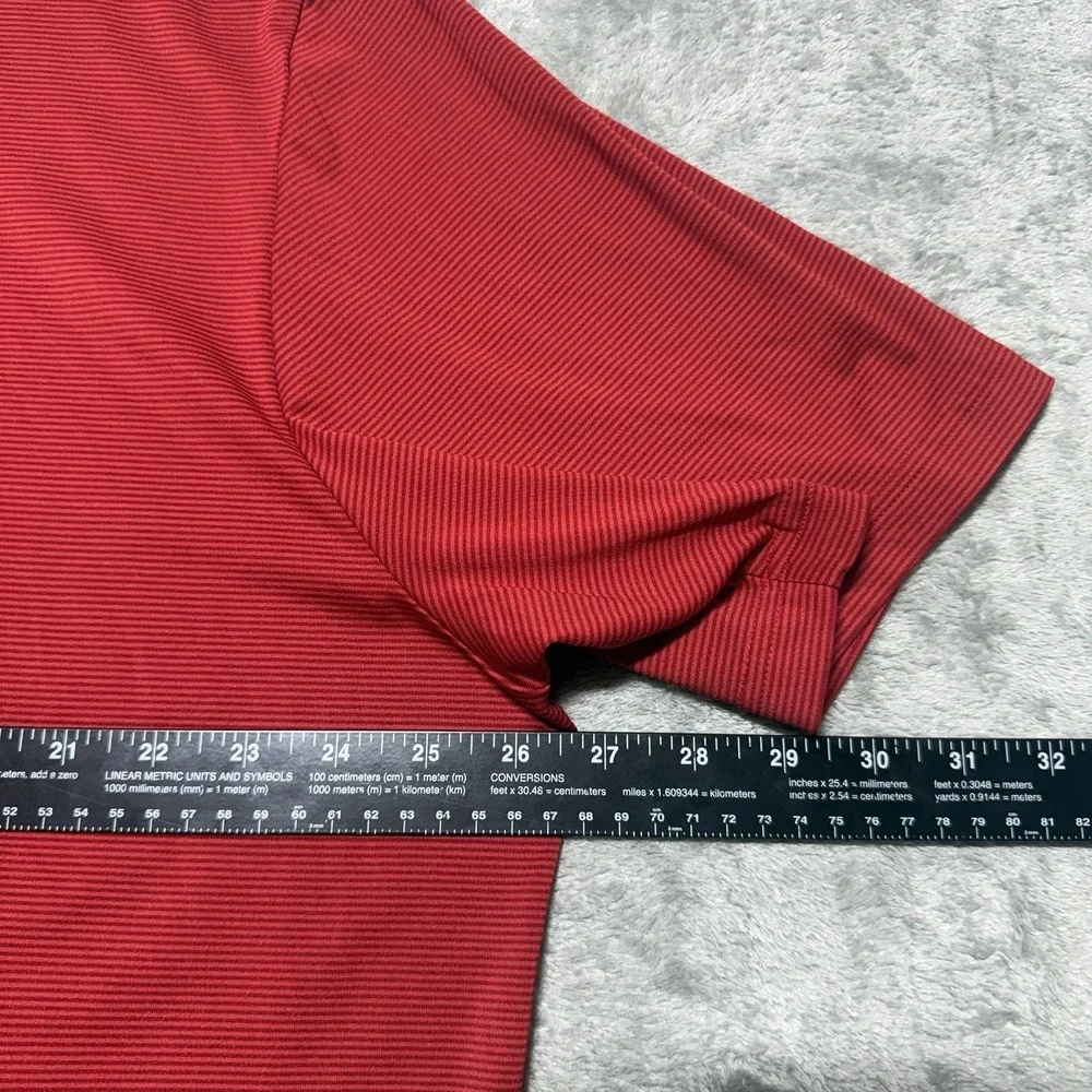 Adidas‎ Golf Polo Shirt Men's 2XL Red Striped Short Sleeve Activewear
